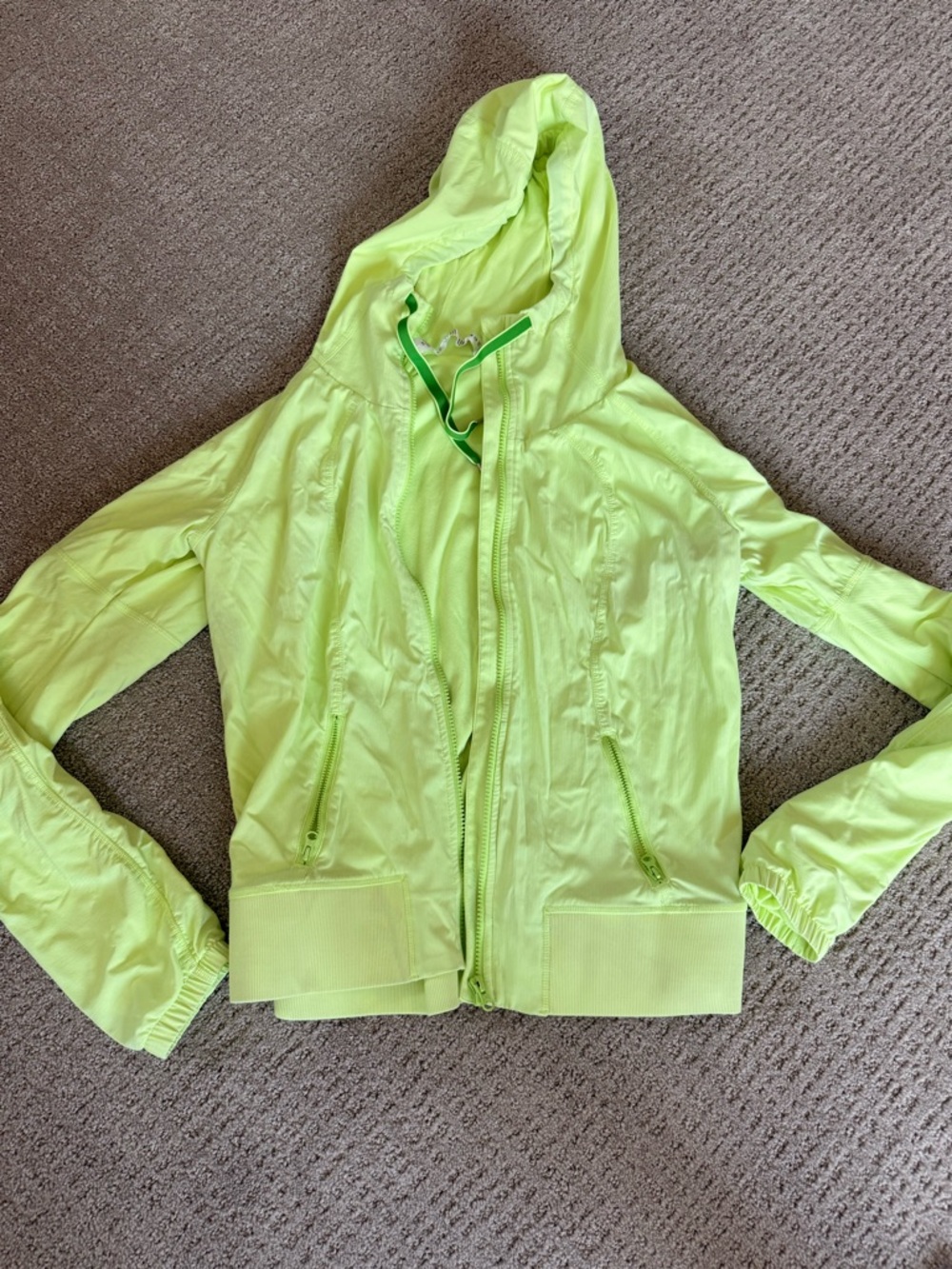 lululemon athletica Lime Green Hooded Zip Jacket